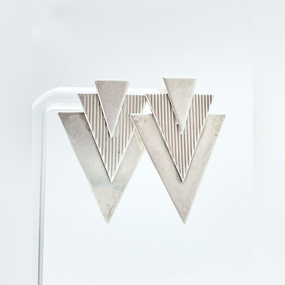 Leonora Doskow Sterling Silver Modernist Earrings